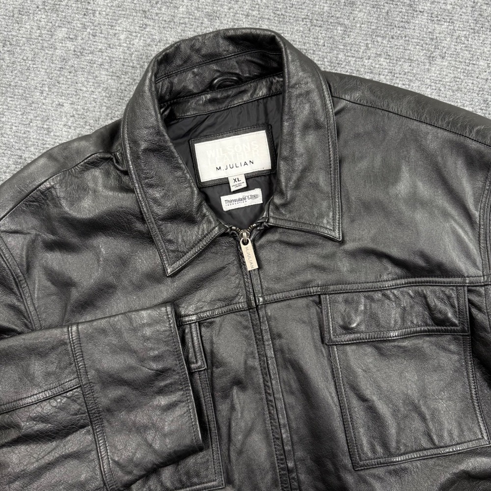 Wilsons Leather M. Julian Jacket XL Black Thinsulate Ultra Insulation Zip Up Men